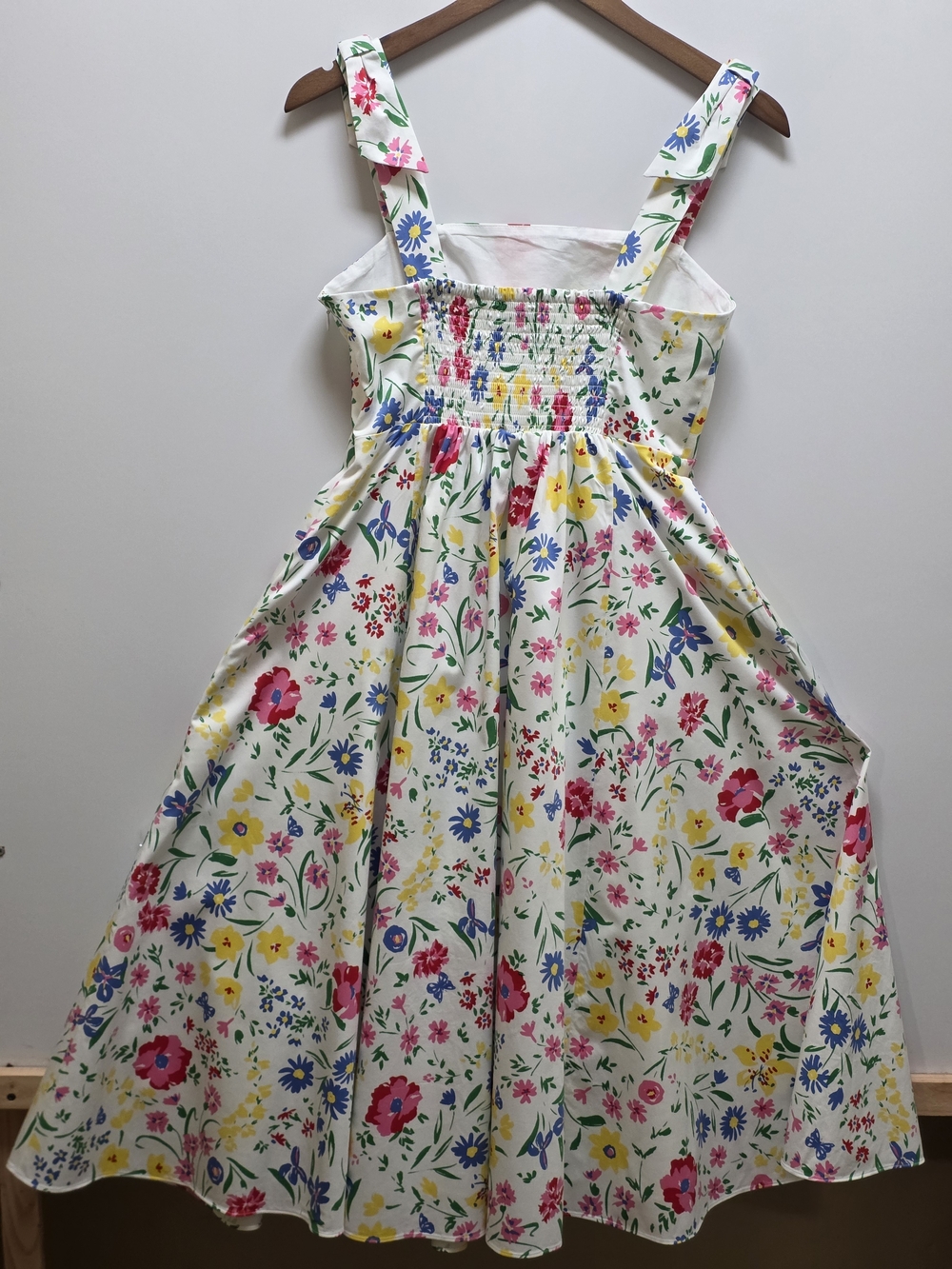 Kate Spade Garden Bouquet Fit & Flare Floral Midi Dress Size 4 Bow Strap KC378 - Picture 4 of 7
